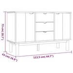 vidaXL Buffet OTTA Marron et gris 113 5x43x73 cm Bois massif pin