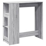 vidaXL Table de bar avec étagères sonoma gris bois d'ingénierie