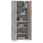 vidaXL Buffet haut Gris béton 69 5x34x180 cm Bois d'ingénierie