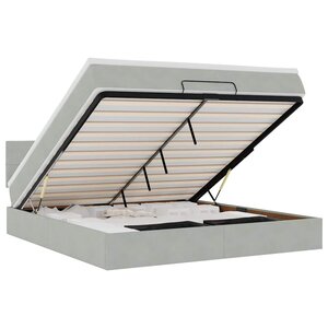 VidaXL Cadre de lit ottoman avec matelas gris clair 160x200 cm velours