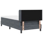 Lit Box Spring vidaXL avec Matelas Gris Foncé 90x200 cm Velours
