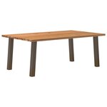 vidaXL Table à manger marron clair bois de chêne massif rectangulaire