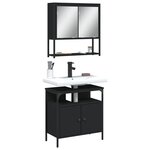 vidaXL Ensemble de meubles salle de bain 2 Pièces noir bois d'ingénierie
