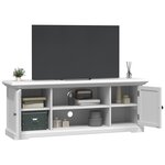 vidaXL Meuble TV blanc 110x30x41 cm bois d'ingénierie