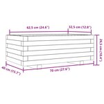 vidaXL Jardinière cire marron 70x40x26 5 cm bois de pin massif