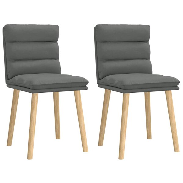 vidaXL Chaises à manger lot de 2 gris foncé tissu