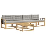 vidaXL Ensemble de canapés d'extérieur 4 pc Blanc et gris clair
