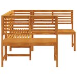 Set de banc de jardin 3 pièces en bois massif d'acacia vidaXL