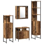 vidaXL Ensemble de meubles de salle de bain 4 pièces en bois vieilli