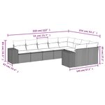vidaXL Salon de jardin 9 Pièces avec coussins noir résine tressée
