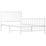 vidaXL Cadre de lit métal sans matelas et pied de lit blanc 100x200 cm