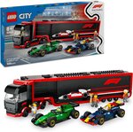LEGO City - Camion de F1 avec Voitures de Course RB20 et AMR24 - Set 60445 pour Enfants de 8 Ans et Plus
