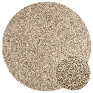vidaXL Tapis ZIZUR beige Ø 120cm aspect de jute intérieur et extérieur