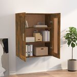 vidaXL Armoire murale chêne fumé 69 5x32 5x90 cm bois d'ingénierie