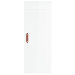 vidaXL Buffet haut Blanc brillant 34 5x34x180 cm Bois d'ingénierie