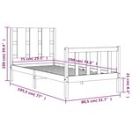 vidaXL Cadre de lit sans matelas blanc bois de pin massif