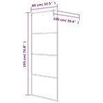 vidaXL Paroi de douche Blanc 80x195 cm Verre ESG transparent