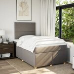 vidaXL Sommier à lattes de lit avec matelas taupe 120x190 cm tissu