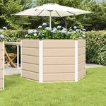 vidaXL Jardinière Ivoire 129 x 129 x 75 cm Acier