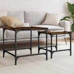 vidaXL Tables basses gigognes 2 Pièces chêne fumé bois d'ingénierie