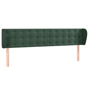 vidaXL Tête de lit avec oreilles Vert foncé 203x23x78/88 cm Velours