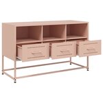 vidaXL Meuble TV rose 100 5x39x60 5 cm acier