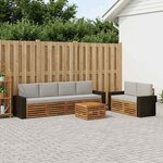 vidaXL Ensemble de canapés d'extérieur 7 pc Naturel et gris clair