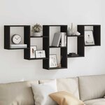 vidaXL Étagère murale noir 159x18x66 cm bois d'ingénierie