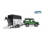 Bruder 02592 - Land Rover Defender avec van pour chevaux et 1 cheva