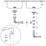 vidaXL Évier de cuisine à double lavabo argenté 800x600x155 mm inox