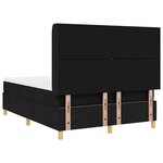 vidaXL Lit à Ressorts avec matelas Noir 140 x 200 cm tissu
