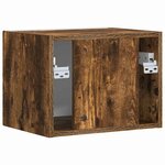 vidaXL Meuble TV mural Chêne fumé 60 x 31 x 29.5 cm Bois d'ingénierie