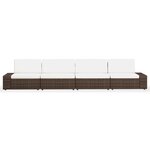 vidaXL Salon de jardin 4 Pièces Résine tressée Marron