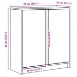 vidaXL Buffet avec LED sonoma gris 77x34x85 cm bois d'ingénierie