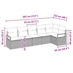 vidaXL Ensemble de canapé de jardin avec coussin 6 Pièces Gris