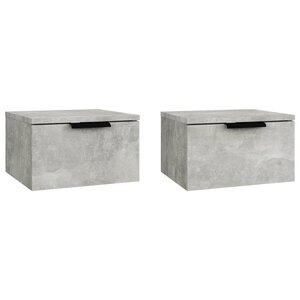 vidaXL Tables de chevet murales 2 Pièces Gris béton 34x30x20 cm