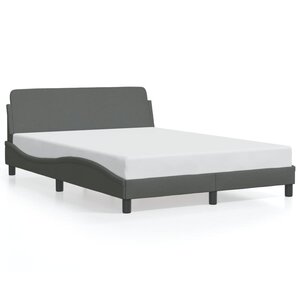 vidaXL Cadre de lit Dover gris foncé 140x190 cm tissu