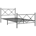 vidaXL Cadre de lit métal sans matelas avec pied de lit noir 100x190cm