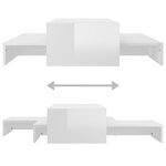 vidaXL Ensemble de tables basses gigognes blanc brillant