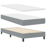 vidaXL Lit à ressort avec matelas gris clair  140 x 200 cm  Tissu.