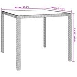 vidaXL Table de jardin 90x90x75 cm Verre trempé et résine tressée Gris