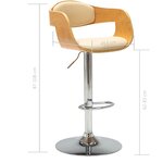 vidaXL Tabouret de bar Crème Bois courbé et similicuir