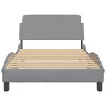 vidaXL Cadre de lit Dover gris clair 100x200 cm tissu