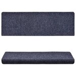 vidaXL Tapis d'escalier 15 Pièces Tissu aiguilleté 65x21x4 cm Bleu