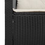 vidaXL Canapé de jardin avec coussins 3 places noir résine tressée