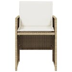 vidaXL Chaises de jardin avec coussins lot de 4 beige résine tressée
