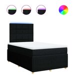 vidaXL Sommier à lattes de lit avec matelas Noir 120x200 cm Tissu