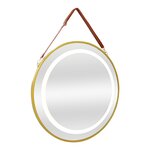 Miroir décoration moderne design LED avec corde 60 x 60 x 4 cm or 03_0010152