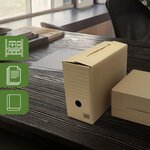 Pack and Move - Lot de 12 boîtes d'archives en carton ondulé robuste - 33 5 x 12 x 24 cm - Organisation pratique