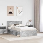 vidaXL Cadre de lit avec tête de lit Béton 120 x 190 cm Pin massif